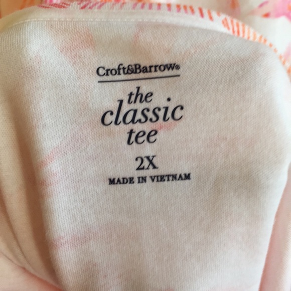 Croft & Barrow Classic Tee Floral Plus Size 2X Top - Picture 5 of 6